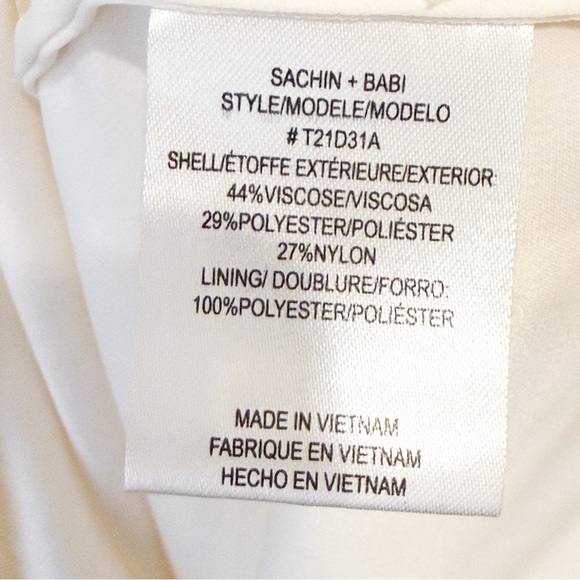 NWT Anthropologie Ivory Sachin & Babi Textured Polka Dot Mini Dress Size 4 - Picture 8 of 9